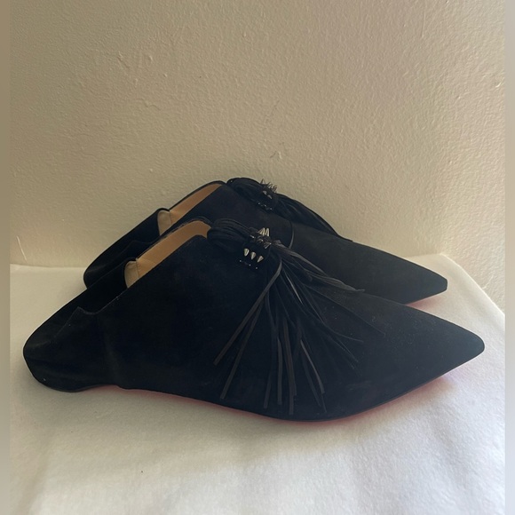 Never Worn Christian Louboutin Medinana Flat Veau Velours Size 38 - Picture 2 of 12